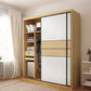 Wooden Wardrobe Armoire with Drawer Modern Wardrobe Closet - 63"L x 23.6"W x 82.9"H Clearhalo 'Armoires & Wardrobes' 'armoires_wardrobes' 'Bedroom Furniture' 'furn' 'furn_armoires_wardrobes' 'Furniture' 6451088