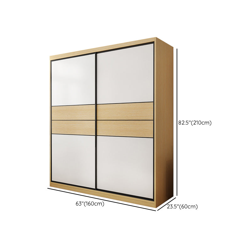 Wooden Wardrobe Armoire with Drawer Modern Wardrobe Closet - 63"L x 23.6"W x 82.9"H Clearhalo 'Armoires & Wardrobes' 'armoires_wardrobes' 'Bedroom Furniture' 'furn' 'furn_armoires_wardrobes' 'Furniture' 6451090