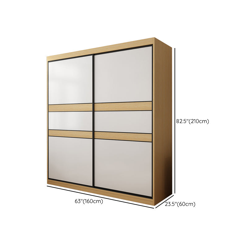 Wooden Wardrobe Armoire with Drawer Modern Wardrobe Closet - 63"L x 23.6"W x 82.9"H Clearhalo 'Armoires & Wardrobes' 'armoires_wardrobes' 'Bedroom Furniture' 'furn' 'furn_armoires_wardrobes' 'Furniture' 6451092