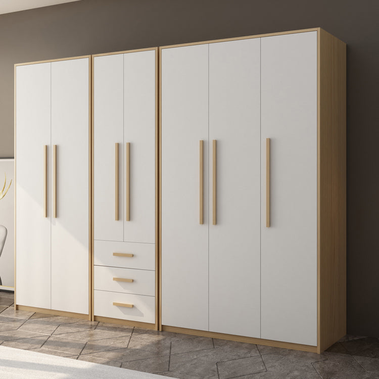 Hinged Wardrobe Armoire with Garment Rod Modern Wardrobe Cabinet