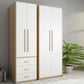 Hinged Wardrobe Armoire with Garment Rod Modern Wardrobe Cabinet