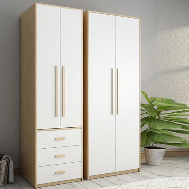 Hinged Wardrobe Armoire with Garment Rod Modern Wardrobe Cabinet