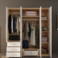 Hinged Wardrobe Armoire with Garment Rod Modern Wardrobe Cabinet