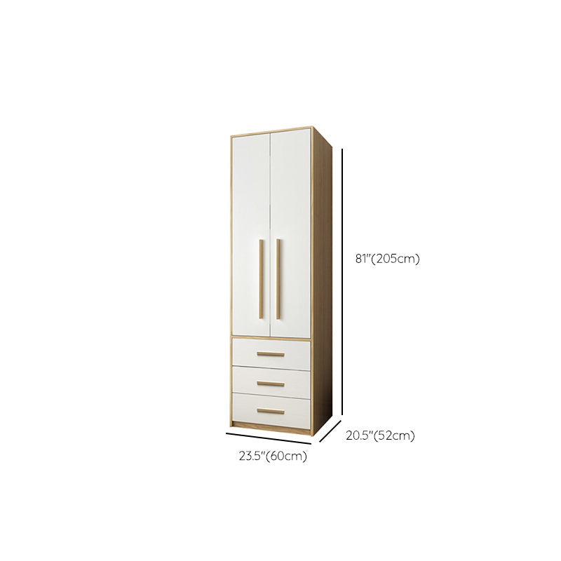 Hinged Wardrobe Armoire with Garment Rod Modern Wardrobe Cabinet