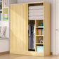 Sliding Door Wardrobe Cabinet with Garment Rod Wooden Wardrobe Closet