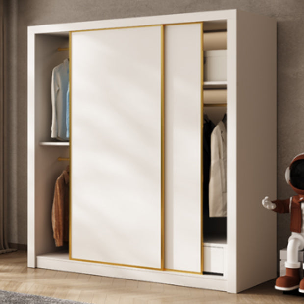 Modern Wardrobe Armoire with Garment Rod Wood Wardrobe Cabinet Clearhalo 'Armoires & Wardrobes' 'armoires_wardrobes' 'Bedroom Furniture' 'furn' 'furn_armoires_wardrobes' 'Furniture' 6451169