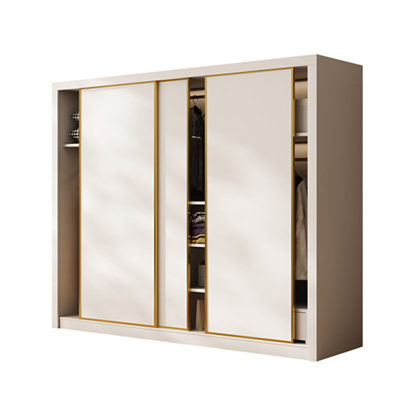 Modern Wardrobe Armoire with Garment Rod Wood Wardrobe Cabinet 79"L x 24"W x 79"H Armoires & Wardrobes Clearhalo 'Armoires & Wardrobes' 'armoires_wardrobes' 'Bedroom Furniture' 'furn' 'furn_armoires_wardrobes' 'Furniture' 6451170