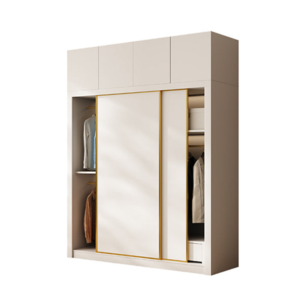 Modern Wardrobe Armoire with Garment Rod Wood Wardrobe Cabinet Armories & Top Cabinet Clearhalo 'Armoires & Wardrobes' 'armoires_wardrobes' 'Bedroom Furniture' 'furn' 'furn_armoires_wardrobes' 'Furniture' 6451171