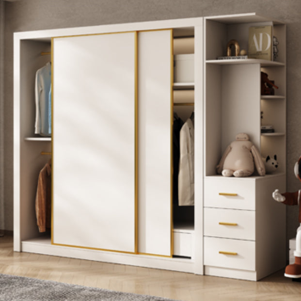 Modern Wardrobe Armoire with Garment Rod Wood Wardrobe Cabinet Clearhalo 'Armoires & Wardrobes' 'armoires_wardrobes' 'Bedroom Furniture' 'furn' 'furn_armoires_wardrobes' 'Furniture' 6451172