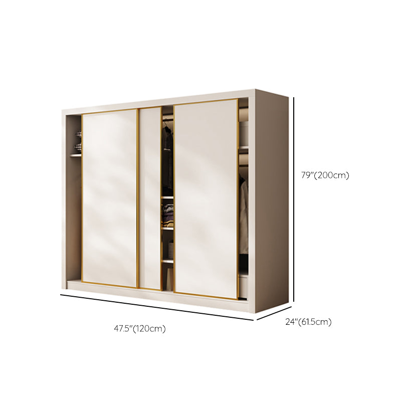 Modern Wardrobe Armoire with Garment Rod Wood Wardrobe Cabinet Clearhalo 'Armoires & Wardrobes' 'armoires_wardrobes' 'Bedroom Furniture' 'furn' 'furn_armoires_wardrobes' 'Furniture' 6451182