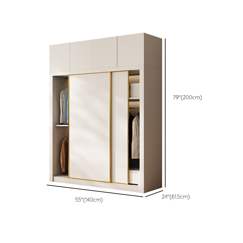 Modern Wardrobe Armoire with Garment Rod Wood Wardrobe Cabinet Clearhalo 'Armoires & Wardrobes' 'armoires_wardrobes' 'Bedroom Furniture' 'furn' 'furn_armoires_wardrobes' 'Furniture' 6451188
