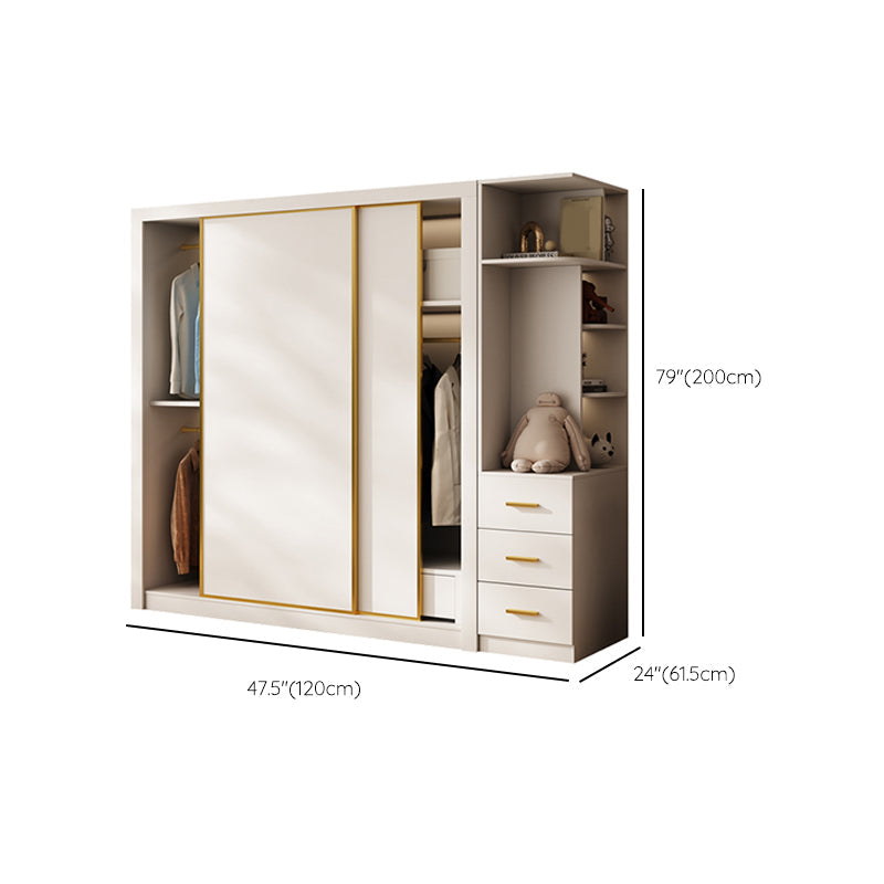 Modern Wardrobe Armoire with Garment Rod Wood Wardrobe Cabinet Clearhalo 'Armoires & Wardrobes' 'armoires_wardrobes' 'Bedroom Furniture' 'furn' 'furn_armoires_wardrobes' 'Furniture' 6451189