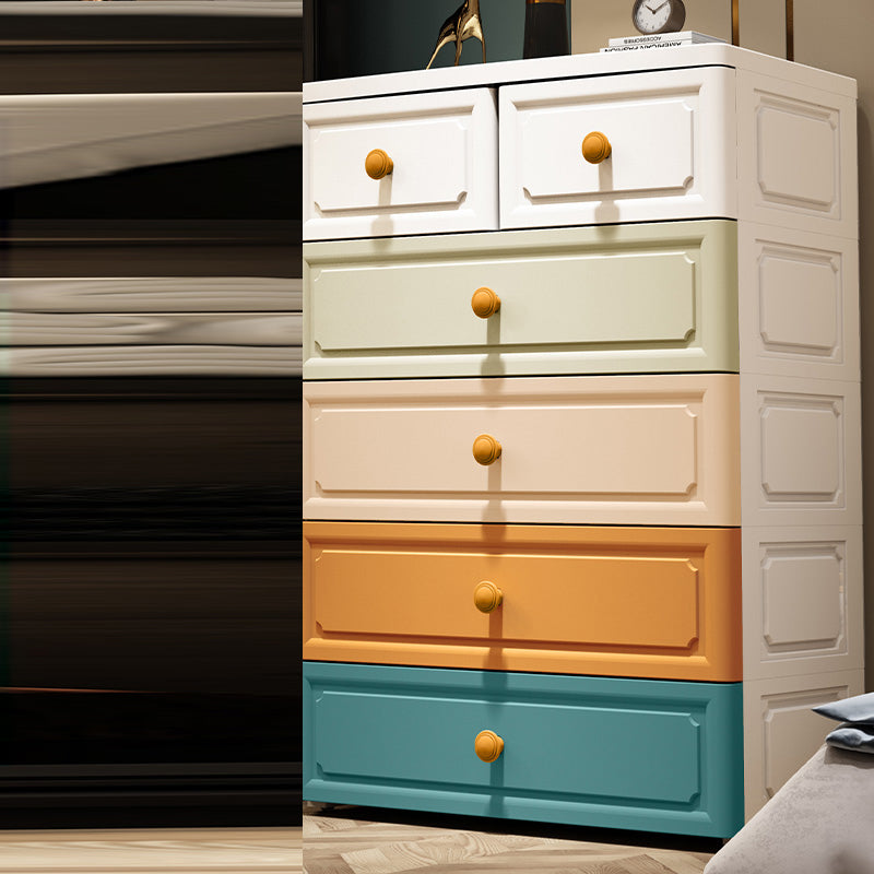 Non-Hanging Wardrobe Armoire with Drawer Plastic Storage Cabinet Wardrobe 23.5"L x 13"W x 33"H Clearhalo 'Armoires & Wardrobes' 'armoires_wardrobes' 'Bedroom Furniture' 'furn' 'furn_armoires_wardrobes' 'Furniture' 6451213