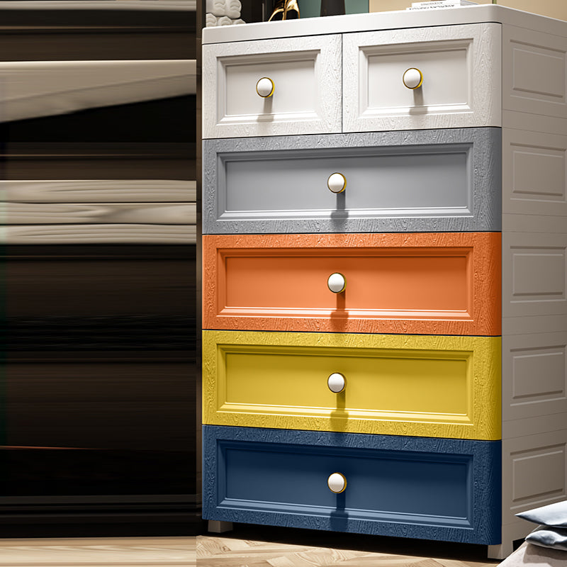 Non-Hanging Wardrobe Armoire with Drawer Plastic Storage Cabinet Wardrobe 27.6"L x 15"W x 42.5"H Clearhalo 'Armoires & Wardrobes' 'armoires_wardrobes' 'Bedroom Furniture' 'furn' 'furn_armoires_wardrobes' 'Furniture' 6451217