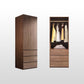 Wooden Wardrobe Armoire with Drawer Modern Hinged Wardrobe Closet 23.5"L x 20"W x 77"H Armoires & Wardrobes Clearhalo 'Armoires & Wardrobes' 'armoires_wardrobes' 'Bedroom Furniture' 'furn' 'furn_armoires_wardrobes' 'Furniture' 6451230