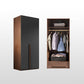 Wooden Wardrobe Armoire with Drawer Modern Hinged Wardrobe Closet 31.5"L x 20"W x 77"H Armoires & Wardrobes Clearhalo 'Armoires & Wardrobes' 'armoires_wardrobes' 'Bedroom Furniture' 'furn' 'furn_armoires_wardrobes' 'Furniture' 6451231