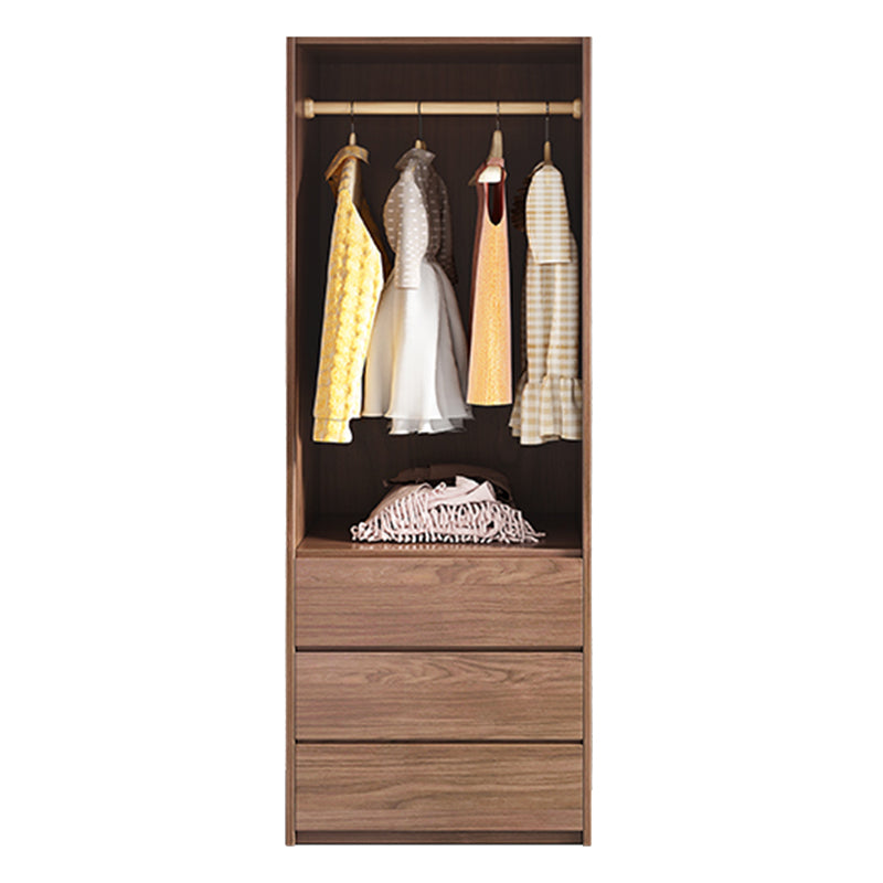 Wooden Wardrobe Armoire with Drawer Modern Hinged Wardrobe Closet Clearhalo 'Armoires & Wardrobes' 'armoires_wardrobes' 'Bedroom Furniture' 'furn' 'furn_armoires_wardrobes' 'Furniture' 6451237