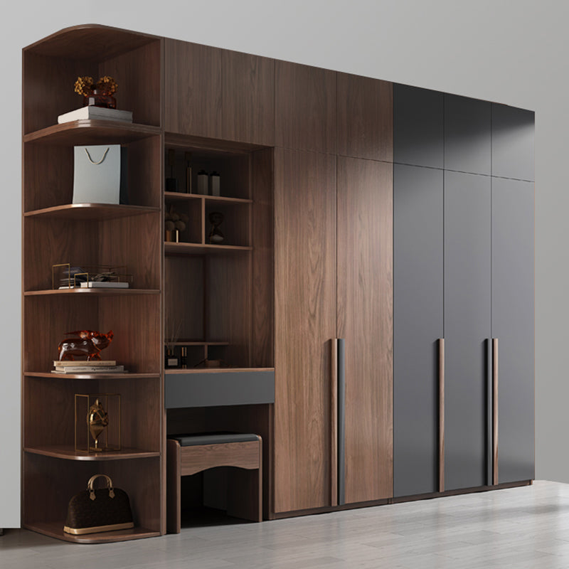 Wooden Wardrobe Armoire with Drawer Modern Hinged Wardrobe Closet Clearhalo 'Armoires & Wardrobes' 'armoires_wardrobes' 'Bedroom Furniture' 'furn' 'furn_armoires_wardrobes' 'Furniture' 6451244
