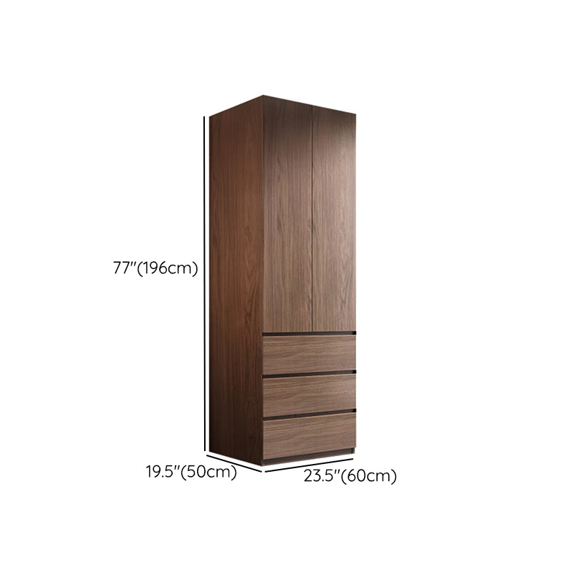 Wooden Wardrobe Armoire with Drawer Modern Hinged Wardrobe Closet Clearhalo 'Armoires & Wardrobes' 'armoires_wardrobes' 'Bedroom Furniture' 'furn' 'furn_armoires_wardrobes' 'Furniture' 6451247