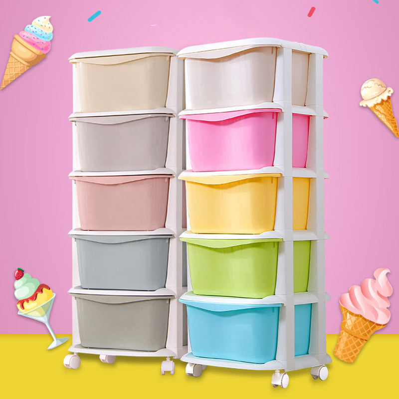 5-Drawer Storage Cabinet Contemporary Plastic Wardrobe Armoire