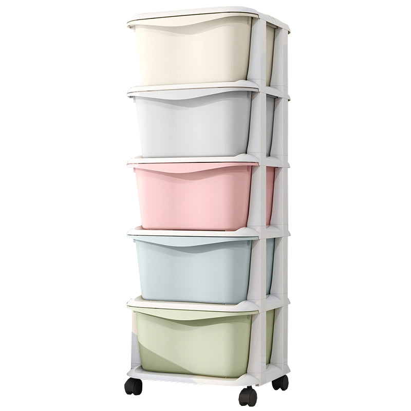 5-Drawer Storage Cabinet Contemporary Plastic Wardrobe Armoire