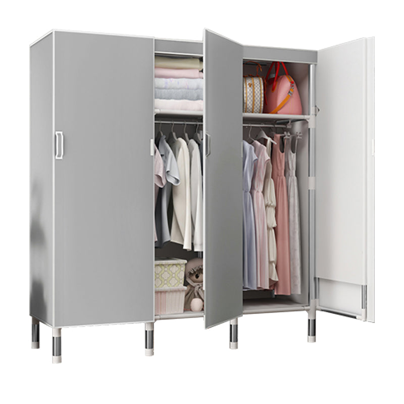 Hinged Wardrobe Armoire Modern with Legs Steel Wardrobe Closet for Home Clearhalo 'Armoires & Wardrobes' 'armoires_wardrobes' 'Bedroom Furniture' 'furn' 'furn_armoires_wardrobes' 'Furniture' 6451310