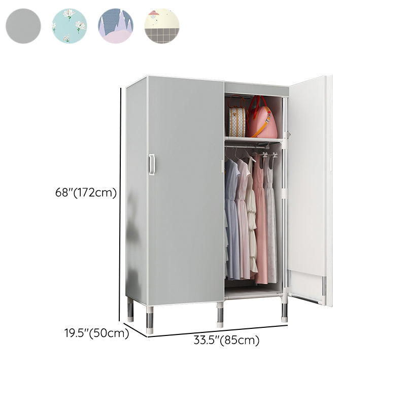 Hinged Wardrobe Armoire Modern with Legs Steel Wardrobe Closet for Home Clearhalo 'Armoires & Wardrobes' 'armoires_wardrobes' 'Bedroom Furniture' 'furn' 'furn_armoires_wardrobes' 'Furniture' 6451321