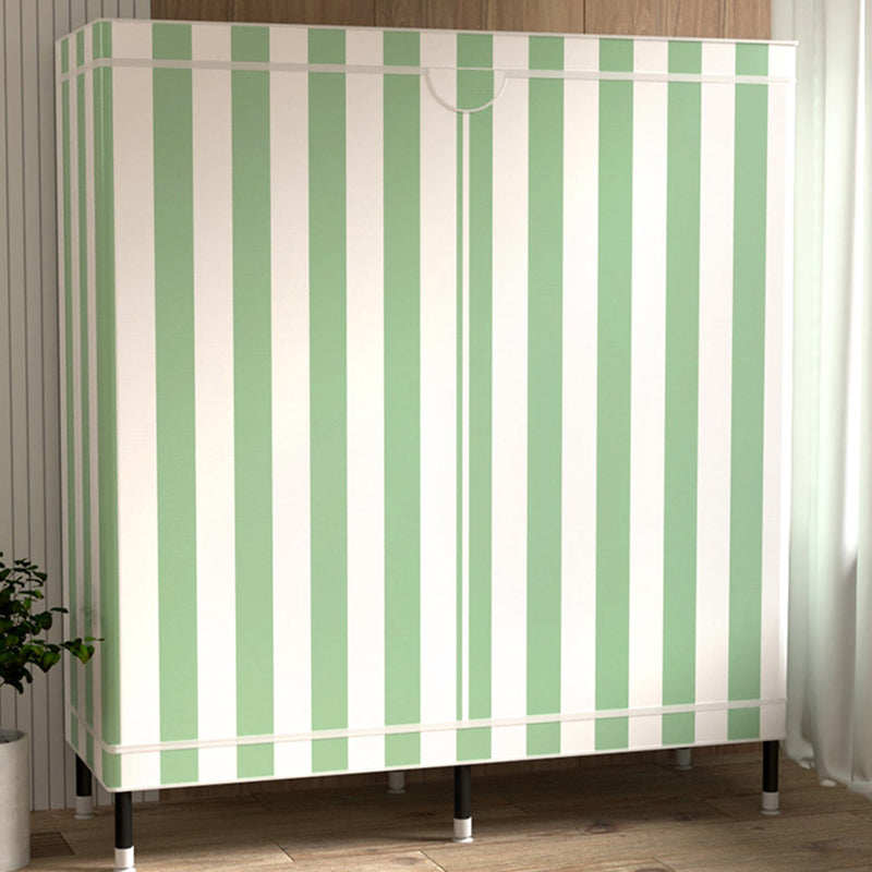 Contemporary Wardrobe Cabinet with Shelves Steel Wardrobe Armoire for Home