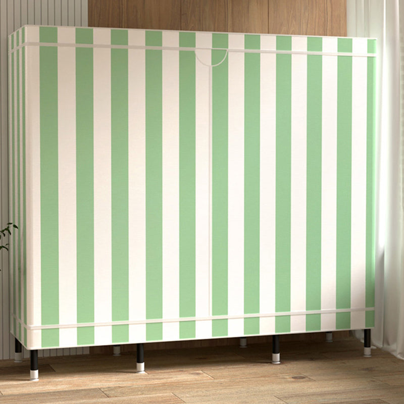 Contemporary Wardrobe Cabinet with Shelves Steel Wardrobe Armoire for Home