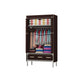 Steel Wardrobe Armoire with Drawer Modern Wardrobe Cabinet for Home 35"L x 18"W x 67"H Dark Brown Clearhalo 'Armoires & Wardrobes' 'armoires_wardrobes' 'Bedroom Furniture' 'furn' 'furn_armoires_wardrobes' 'Furniture' 6451375