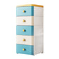 5-Drawer Wardrobe Armoire with Legs Modern Plastic Storage Cabinet 18.1"L x 15.7"W x 38.6"H White-Blue Clearhalo 'Armoires & Wardrobes' 'armoires_wardrobes' 'Bedroom Furniture' 'furn' 'furn_armoires_wardrobes' 'Furniture' 6451426