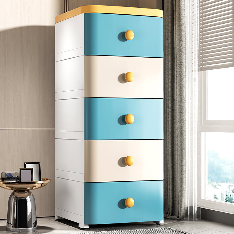 5-Drawer Wardrobe Armoire with Legs Modern Plastic Storage Cabinet Clearhalo 'Armoires & Wardrobes' 'armoires_wardrobes' 'Bedroom Furniture' 'furn' 'furn_armoires_wardrobes' 'Furniture' 6451438