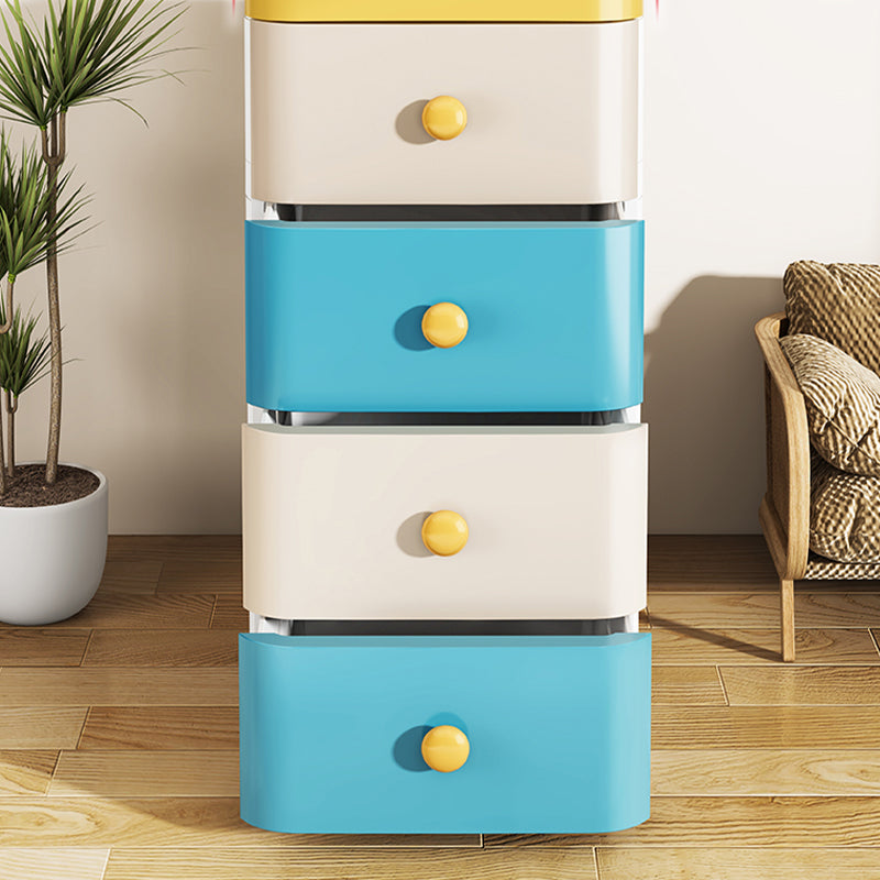 5-Drawer Wardrobe Armoire with Legs Modern Plastic Storage Cabinet Clearhalo 'Armoires & Wardrobes' 'armoires_wardrobes' 'Bedroom Furniture' 'furn' 'furn_armoires_wardrobes' 'Furniture' 6451440