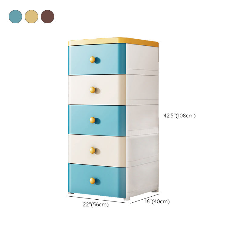 5-Drawer Wardrobe Armoire with Legs Modern Plastic Storage Cabinet Clearhalo 'Armoires & Wardrobes' 'armoires_wardrobes' 'Bedroom Furniture' 'furn' 'furn_armoires_wardrobes' 'Furniture' 6451443