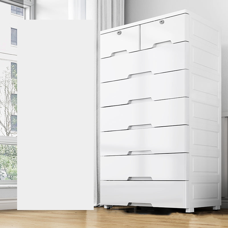 White Plastic Storage Cabinet with Legs Contemporary Wardrobe Armoire