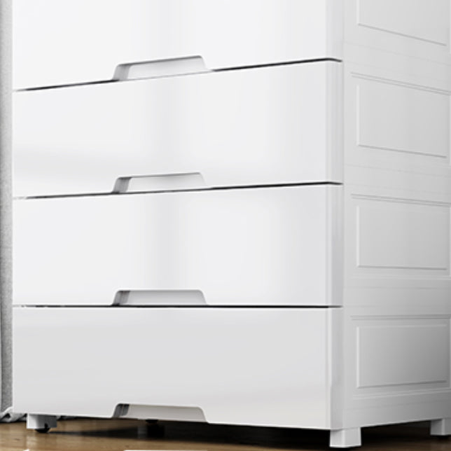 White Plastic Storage Cabinet with Legs Contemporary Wardrobe Armoire