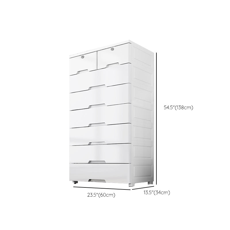 White Plastic Storage Cabinet with Legs Contemporary Wardrobe Armoire