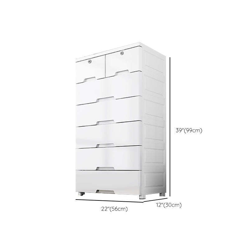White Plastic Storage Cabinet with Legs Contemporary Wardrobe Armoire
