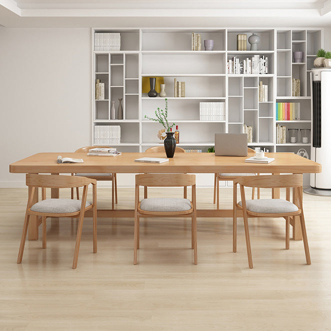 Rectangle Trestle Dining Table Modern Pine Wood Table for Living Room Clearhalo 'Dining Tables & Seating' 'Dining Tables' 'dining_table' 'furn' 'furn_dining_table' 'Furniture' 'Kitchen & Dining Furniture' 6451487