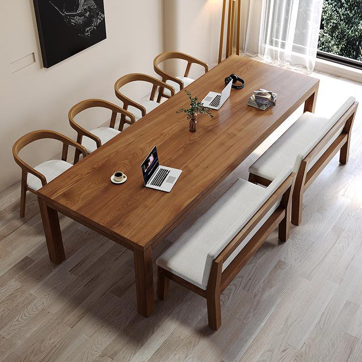 Mesa de comedor moderna de madera maciza, mesa de comedor de 4 patas para comedor