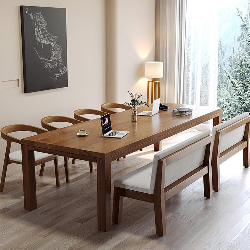 Mesa de comedor moderna de madera maciza, mesa de comedor de 4 patas para comedor