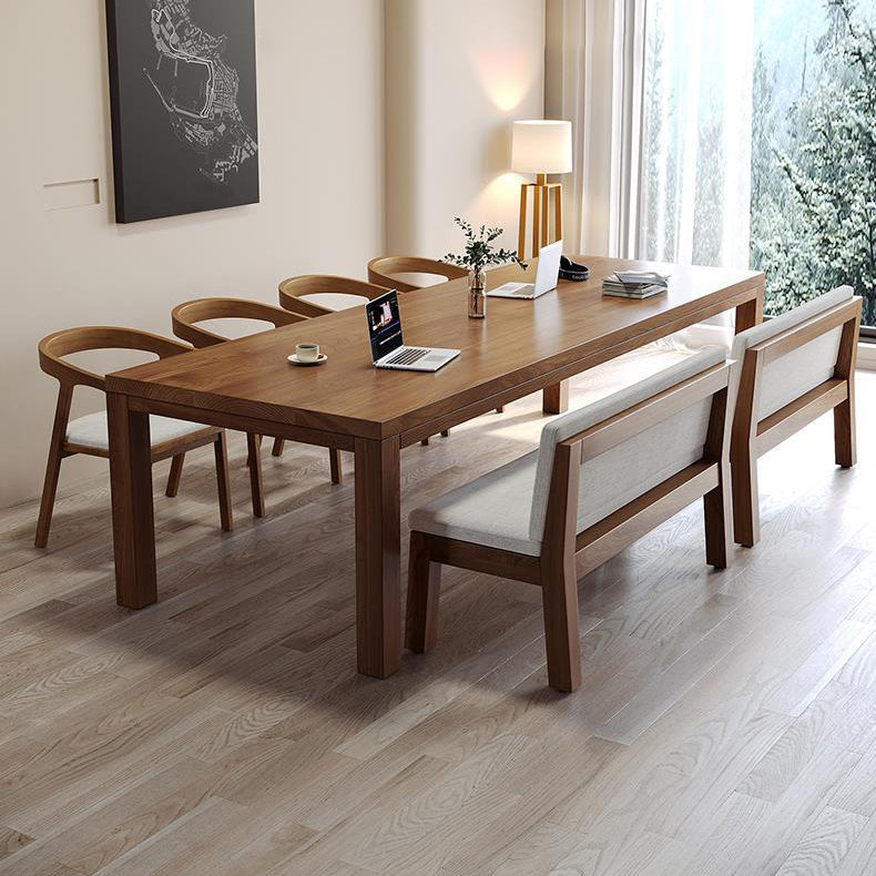 Mesa de comedor moderna de madera maciza, mesa de comedor de 4 patas para comedor