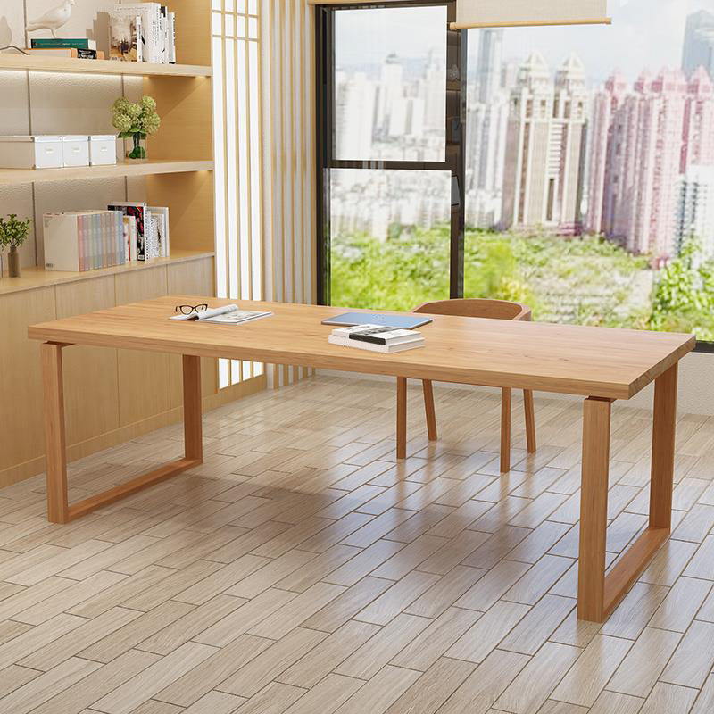 Contemporary Solid Wood Dining Table Double Pedestal Dining Table for Dining Room