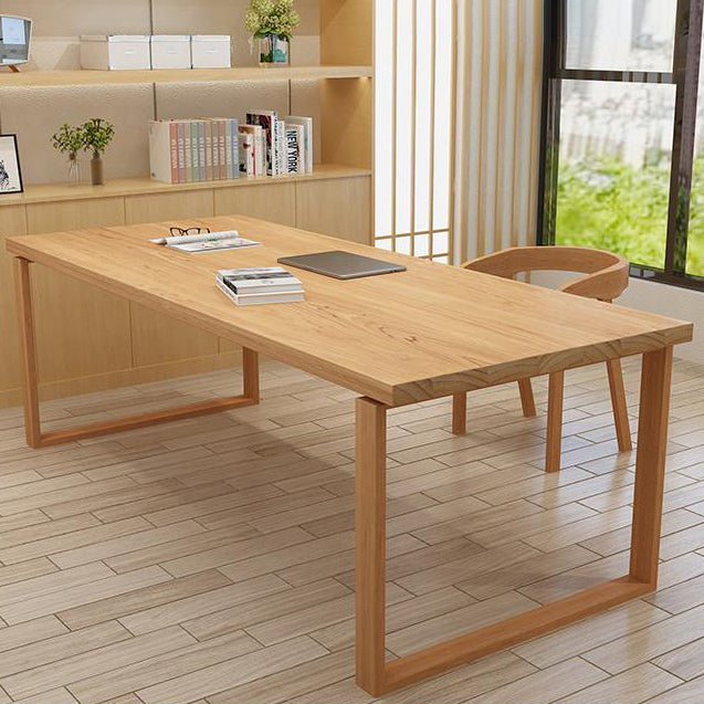 Contemporary Solid Wood Dining Table Double Pedestal Dining Table for Dining Room
