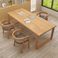 Contemporary Solid Wood Dining Table Double Pedestal Dining Table for Dining Room