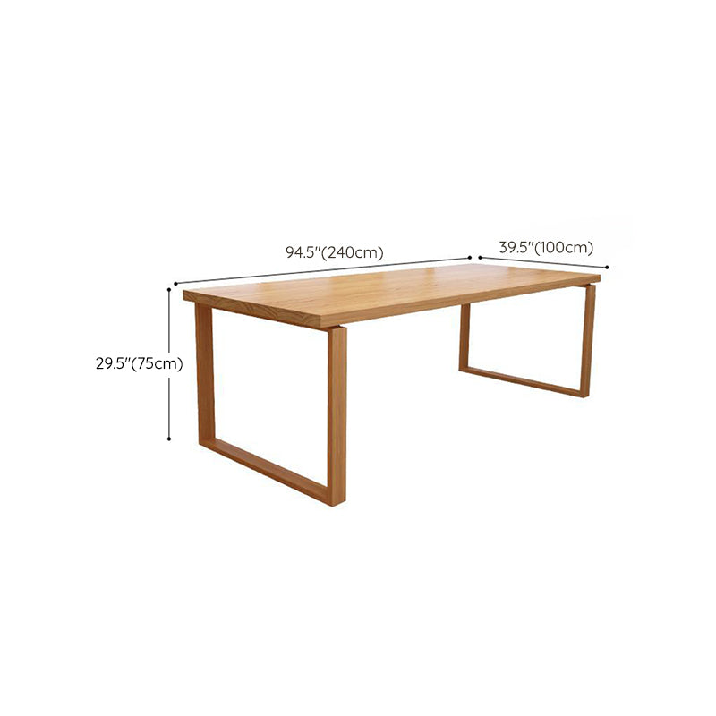Contemporary Solid Wood Dining Table Double Pedestal Dining Table for Dining Room