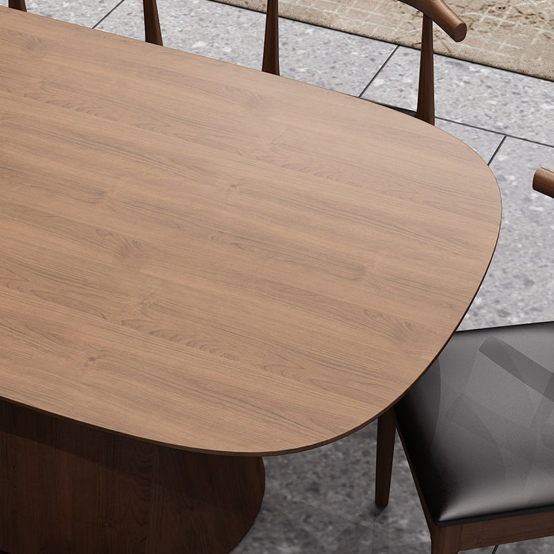 Oval Solid Wood Dining Table Contemporary Dining Table with Double Pedestal Base Clearhalo 'Dining Tables & Seating' 'Dining Tables' 'dining_table' 'furn' 'furn_dining_table' 'Furniture' 'Kitchen & Dining Furniture' 6451560