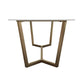 Rectangle Trestle Dining Table Glam Faux Marble Table for Dining Room Kitchen