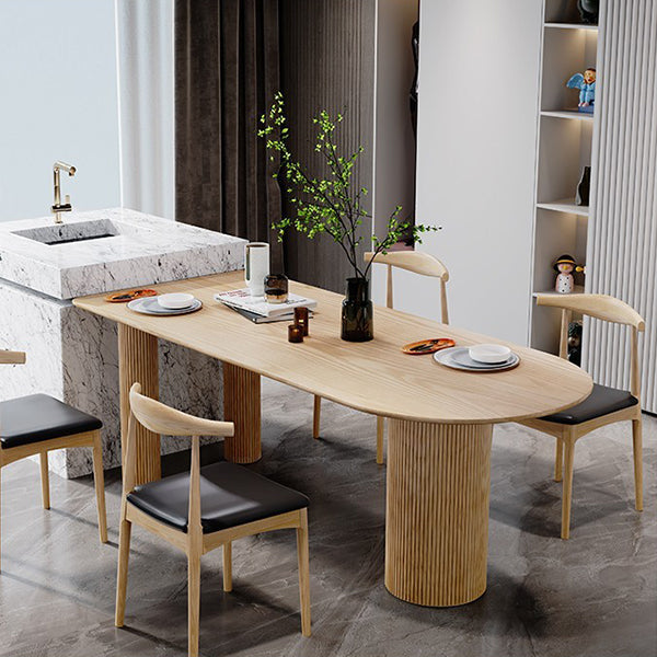 Contemporary Free Form Dining Table Solid Wood Dining Table for Kitchen