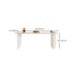 Mesa de comedor con pedestal doble blanco Mesa de comedor moderna con tapa de piedra